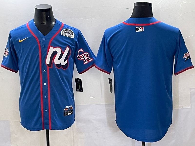 Men 2025 Colorado Rockies Blank Blue All star Nike MLB Jersey style 06